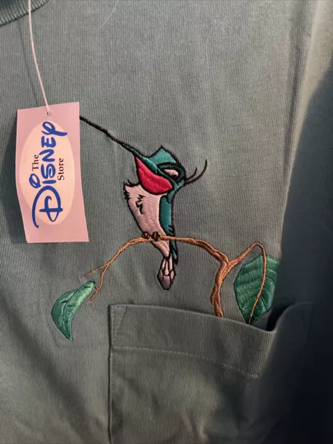 Vintage 90's the Disney Store Pocahontas Flit Pocket T-Shirt color gray single s