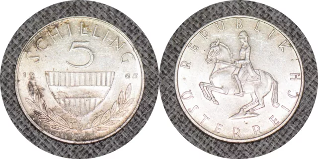 AUSTRIA 1965 5 Schilling Silver Coin - KM# 2889