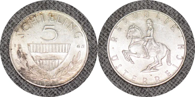 Moneda de plata de 5 chelines Austria 1965 - km # 2889