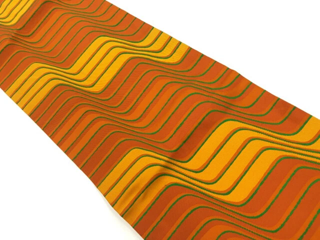 6536574: Japanese Kimono / Vintage Nagoya Obi / Woven Abstract Pattern