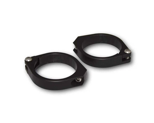 Colliers de tube horizontal fourche moto HIGHSIDER CNC Alu, 50 52 54 mm, noir, l