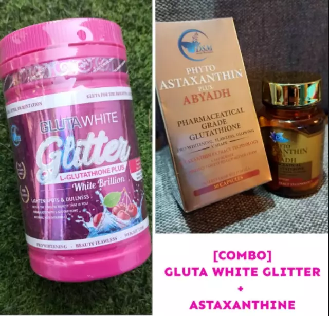 🔥[ Combo ]🔥 Gluta White Glitter  + Phyto Astaxanthin + 1 Detox Tea