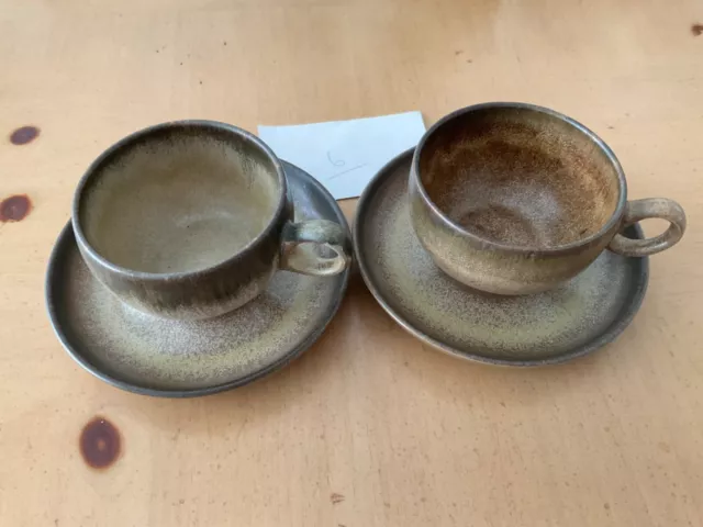 Used - 2 x Denby Romany Tea cups and saucers 1980 #6
