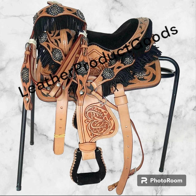 Sella Western In Pelle Con Finiture Argentate - Design Elegante Per Equitazione - Foto 9