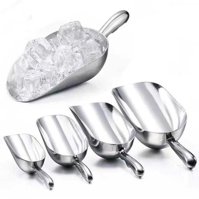 Stainless Steel Ice Scoop Buffet Bar Food Measuring Scoop Sugar Flour Sweet Rice