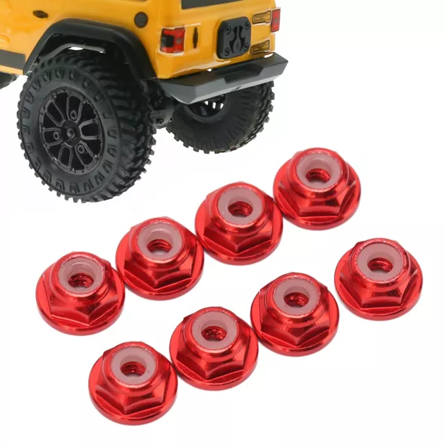 (Red)1/24 M2 Anti Loose Nut 8 Piece Flange Nylon Lock Nut Self Locking For High