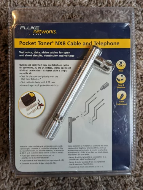 Fluke Networks Pt-Nx8 Pocket Toner Coax Cable Tester & Telephone Kit Dial Tone