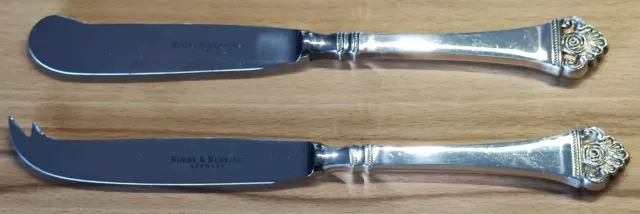 Butter- und Käsemesser - Robbe & Berking Rosenmuster 800er Silber