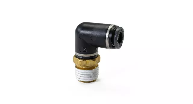1/4" Male NPT to 1/4" Push to Connect Elbow Fitting - Accepts 1/4" Air Line