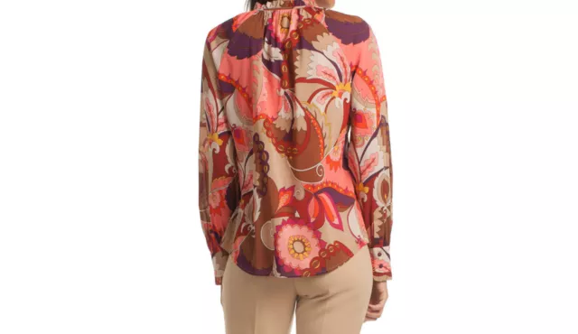 NWT Trina Turk Button Silk Blend Floral Printed Blouse sz XS 3
