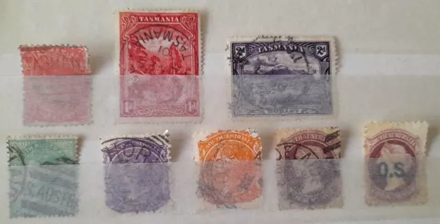 8 Pre 1900 Tasmania/ South Australia Stamps