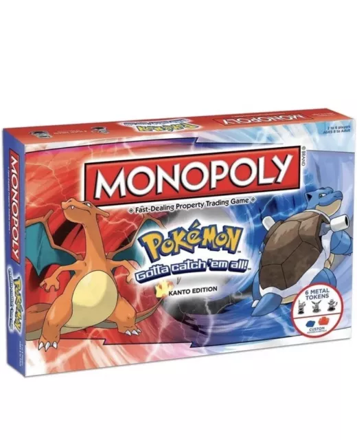 Pokemon Kanto Monopoly Family Friend Board Game Child and Adult Games