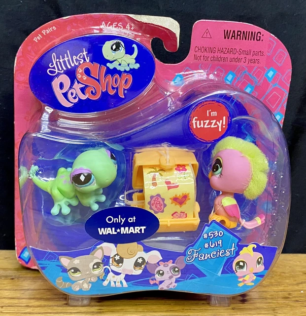 LITTLEST PET SHOP LPS Walmart Exclusive Gecko 530 Fuzzy Cockatoo 619