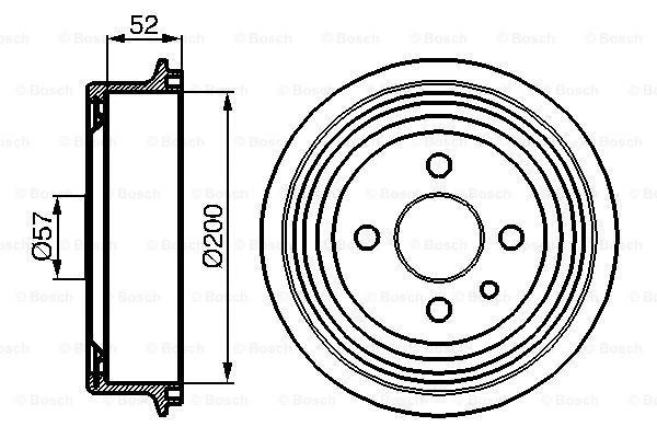 BRAKE DRUM PAIR Set Rear Bosch 0 986 477 018 2Pcs A New Oe Replacement ...