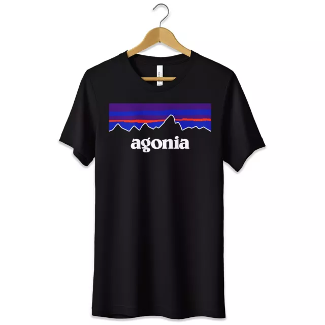 T-Shirt Maglietta Agonia Tshirt Parodia Divertente Ironica Nera S M L XL XXL