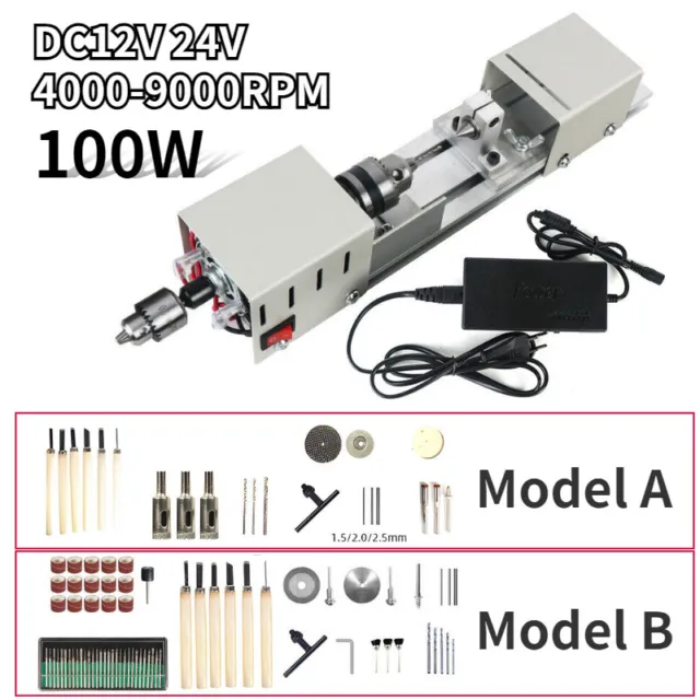 100W Mini Lathe New Polisher Beads Machine Rotary Drilling Tool Woodworking DIY