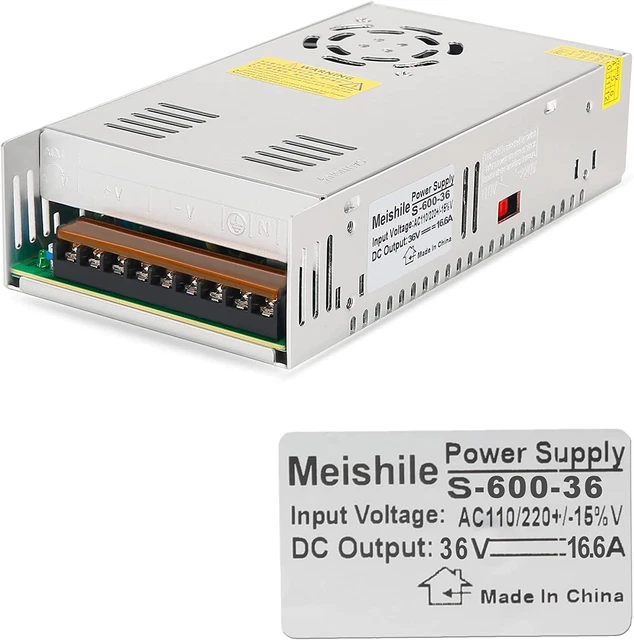 36V 16.6A 600W DC Switching Power Supply Adapter PSU AC-DC 36Volt Industrial Tra