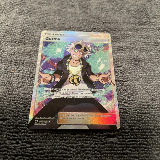 Pokémonkarte Guzma Full Art Utra seltener Trainer brennende Schatten EX 2017 143/147