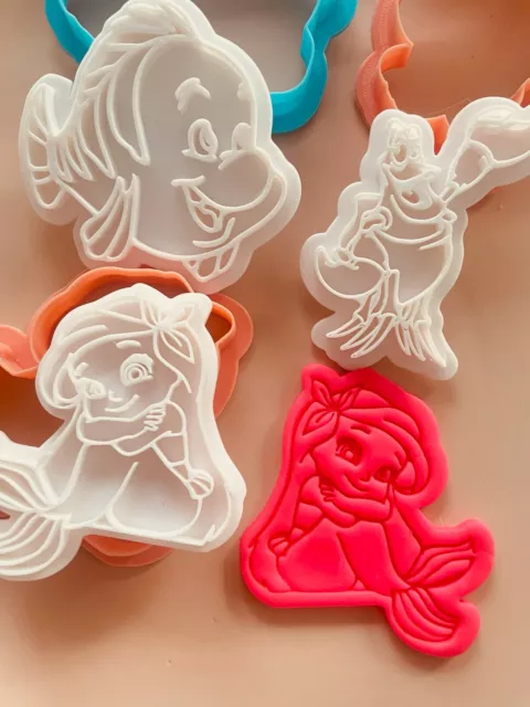 Little Mermaid  Cookie Cutter & Embosser Stamps Set kids tv movie gaming