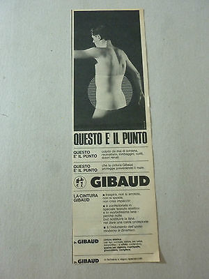 *Advertising Pubblicita' La Cintura Gibaud Traspira E Non Si Arrotola - 1965