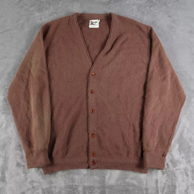 Vintage 70s Etonic Sportswear Eaton Brown Cardigan Sweater Button Front Sz L