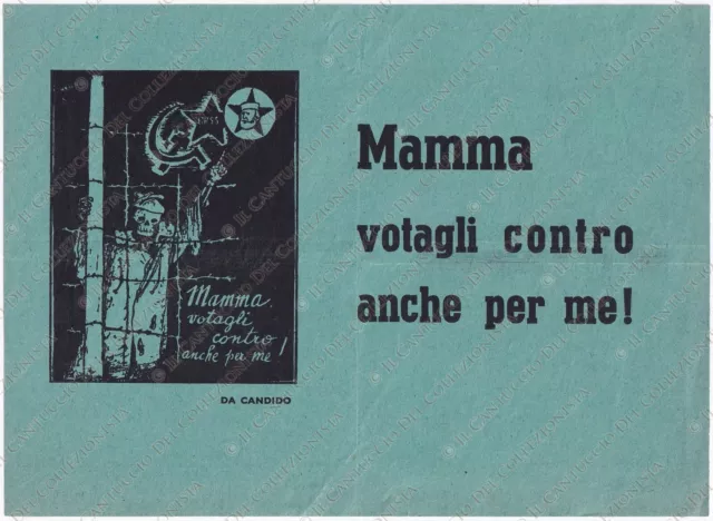 1948 TRIESTE Mamma votagli contro anche per me Candido URSS Blocco Nazionale 2