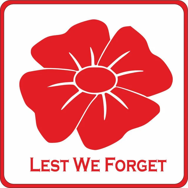 POPPY DAY LEST We Remembrance Car Decal Vinyl Sticker For Bumper