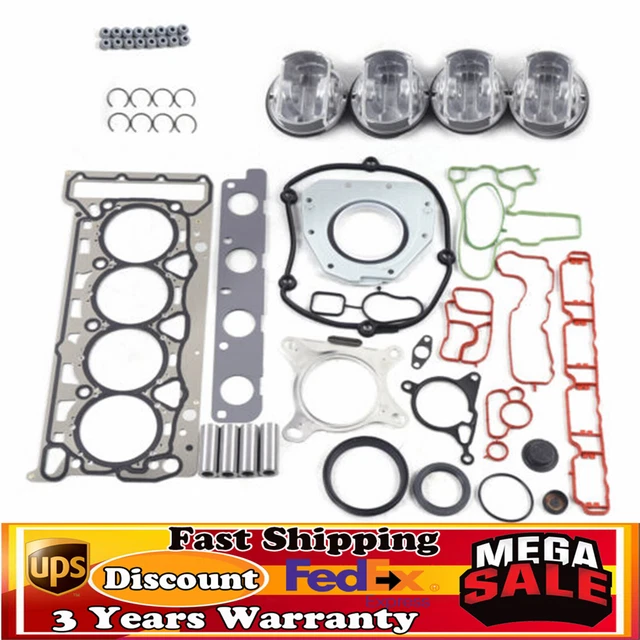 NEW 2.0T Engine Overhaul Rebuild Kit W/ Piston & Ring For VW Golf Audi A4 A5 CDN