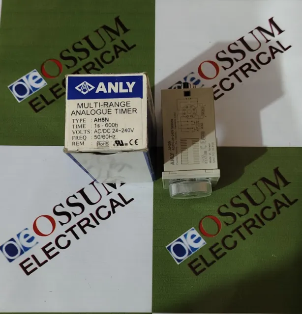 Anly Ah5N Multirange Analogue Timer Timing 1S-600H Voltage 24-240Vac/Dc Fastship