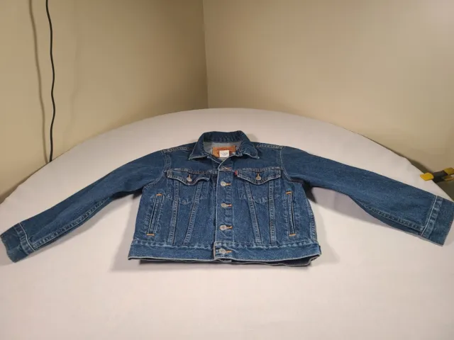 Levis Ex-Boyfriend Trucker Jacket Womens Small Blue Denim Vintage 80s 90s Y2K