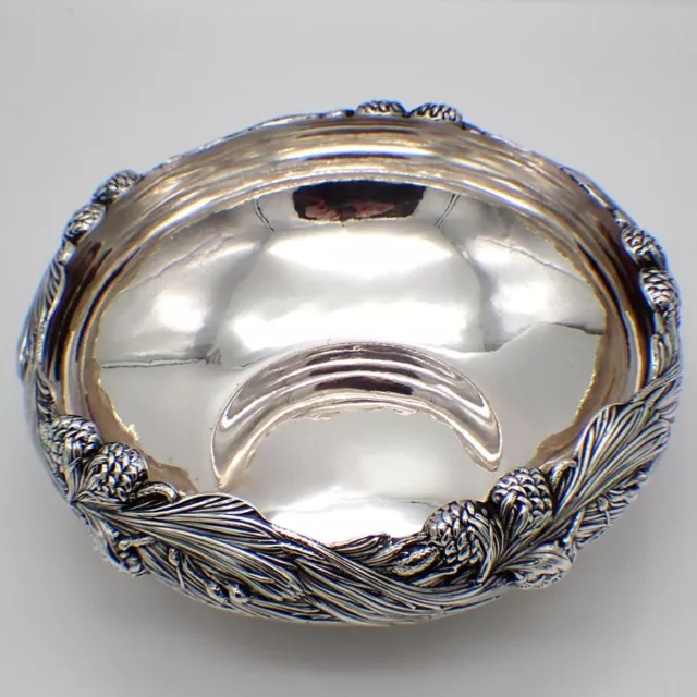 Tiffany Serving Bowl Pinecone Fir Needle Design Sterling Silver 1906