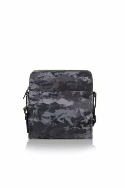 Tumi 5443327 Harrison Stratton Grey and Black Camo Nylon Crossbody Shoulder Bag