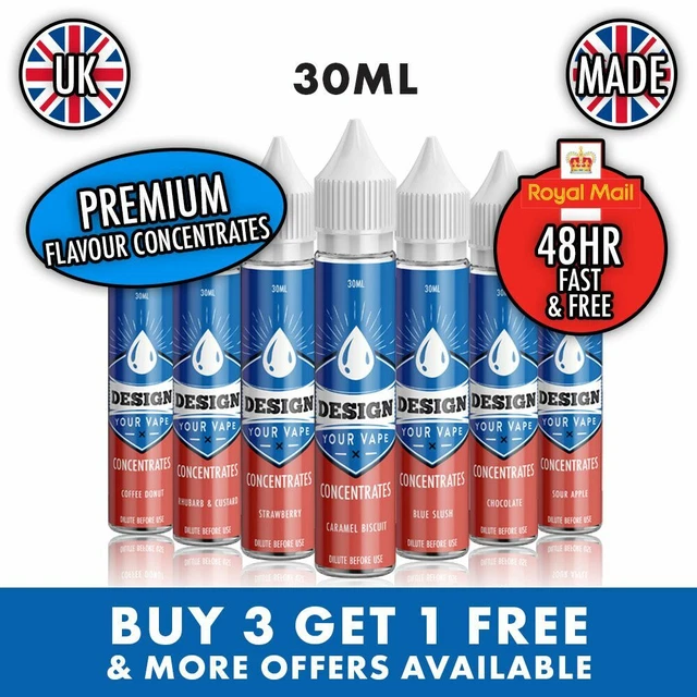 30 MIL SHISHA Hookah Flavour Concentrate Extra Strong DIY E Liquid 100+  flavours £4.79