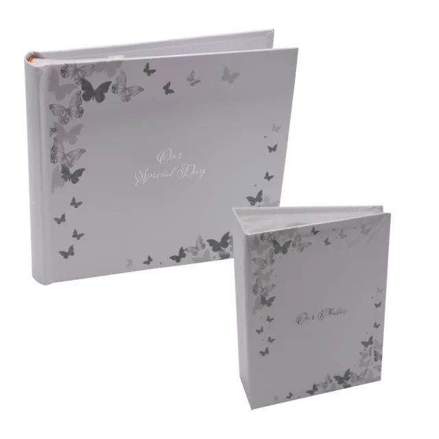 Wedding Butterfly Photo Album Silver and White - Choose Design