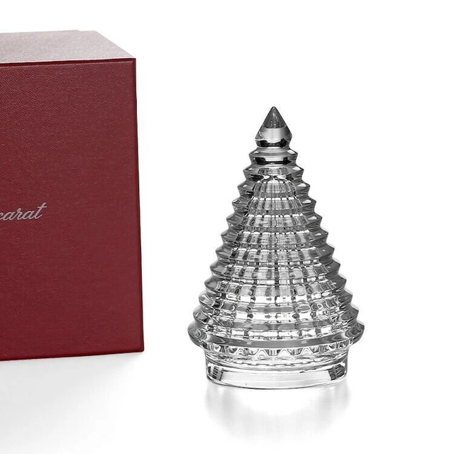 Baccarat Crystal Clear Christmas Tree Noel France Art Glass w/BOX NEW from Japan