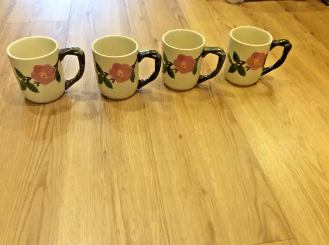 DESERT ROSE FRANCISCAN WARE Vintage Grand Mug Coffee Cup Set Of 4