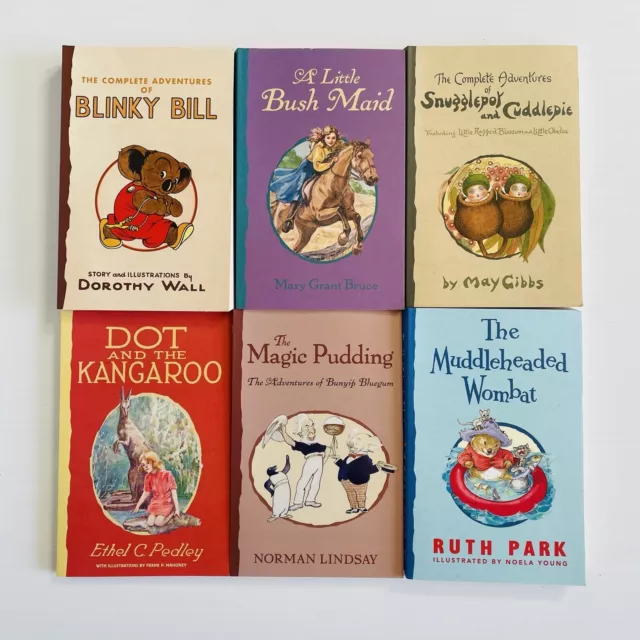 6 x Australian Children's Classics Paperback Book Little Bush Maid/Magic Pudding