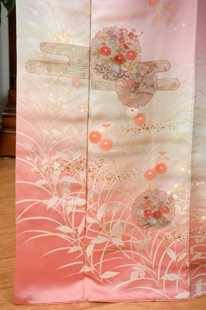 Dear Vanilla Japanese Silk Kimono Women's Robe Gown Authentic Japan Vintage Mint 8