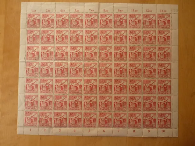 ganzer Bogen SBZ Provinz Sachsen Mi. 88 (Wiederaufbau) 12 + 8 Pf. postfrisch