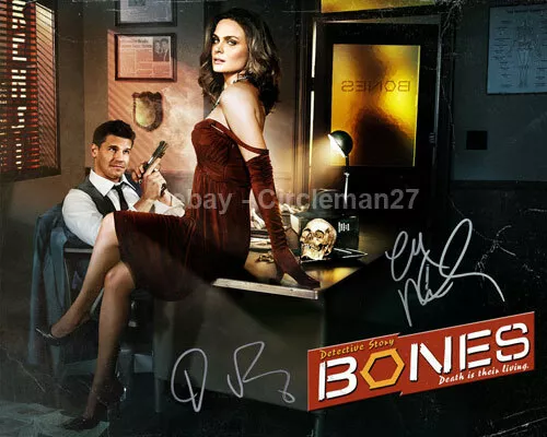 Knochen - Emily Deschanel & David Boreanaz signiert handsigniert 8x10" Foto