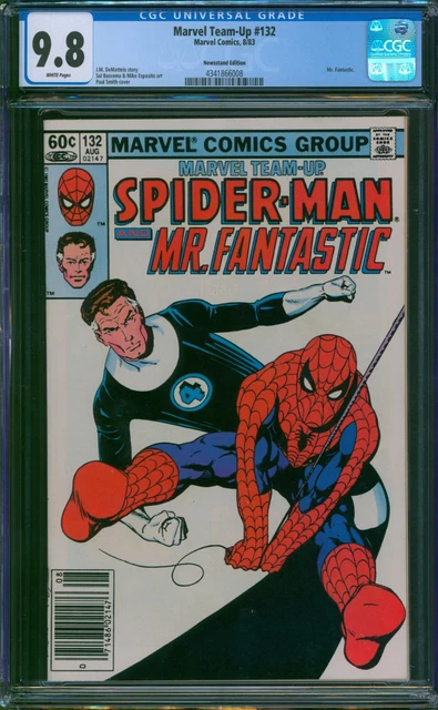 Marvel Team-Up #132 CGC 9.8 NM/MT Wp 1983 Spider-Man & Mr. Fantastic + Newsstand