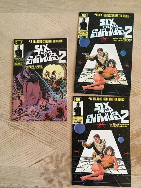 Six from Sirius II Set of 3: #2, 4, 4 (1986) Epic Marvel Comics Vintage (oss)