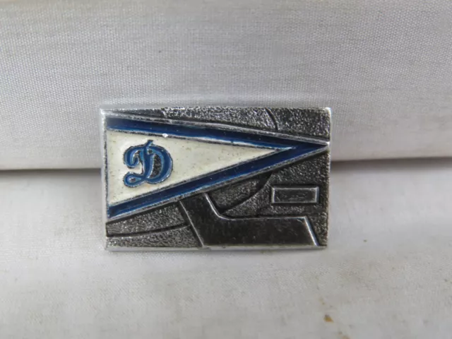 Vintage Soviet Hockey PIn - Dynamo Moscow Flag Design - Stamped Pin