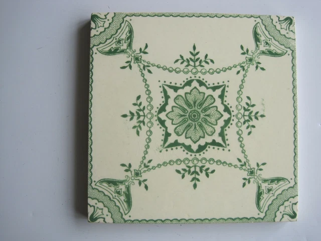 Antique Victorian 6" Minton Hollins Aesthetic Transfer Print Tile - C1875 -1910