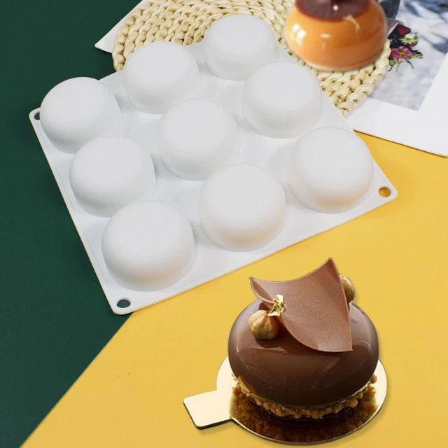 9 HOHLRAUM SCHOKOLADE Halbkugel Silikon-Kuchen form 3D-Hemisphäre ...