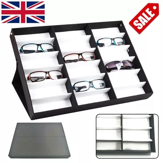 18 Slots Eye Glasses Eyewear Sunglasse Display Storage Box Case Holder Organizer