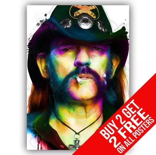 Lemmy Motorhead Poster Art Print A4 A3 Size - Buy 2 Get Any 2 Free