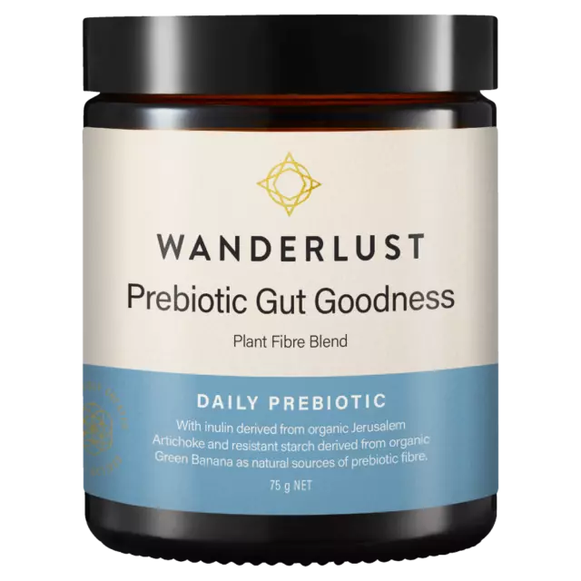 Wanderlust Prebiotic Gut Goodness 75g Powder Plant Fibre Blend Inulin Vegan