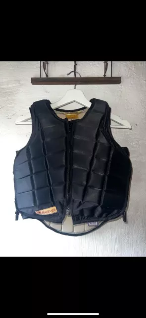 RACESAFE Childs XL Body Protector BLACK, Normal length. (SMALL ADULT). 2009