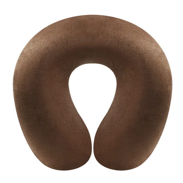 Memory Foam U Shaped Travel Sleep Pillow Neck Support Head Back Cushion Brown US